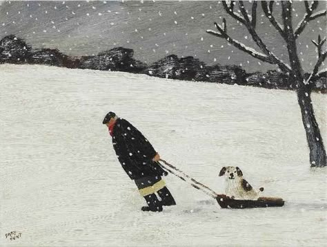 Gary Bunt, Winter Illustration, Dog Illustration, Naive Art, Winter Art, In The Winter, Winter Scenes, Book Illustration, Christmas Art