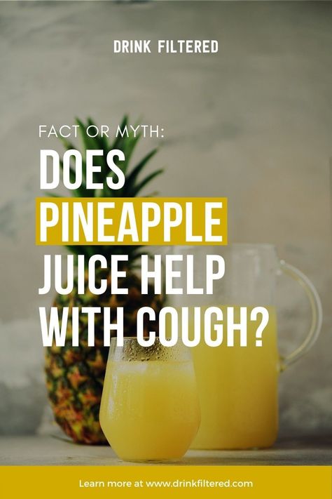 Fact Or Myth: Does Pineapple Juice Help With Cough? Read Here -> https://www.drinkfiltered.com/posts/pineapple-juice-for-cough  #factormyth #juice #pineapplejuice #juicecleanse #juicerecipes #pineapplejuicerecipes #pineapplejuicebenefits #mythvsfact #mythandfact #mythfact Pineapple Juice For Cough, Juice For Cough, Severe Cough Remedies, Coldsore Remedies Quick, Best Cough Remedy, Baby Cough Remedies, Homemade Cough Remedies, Toddler Cough Remedies, Dry Cough Remedies