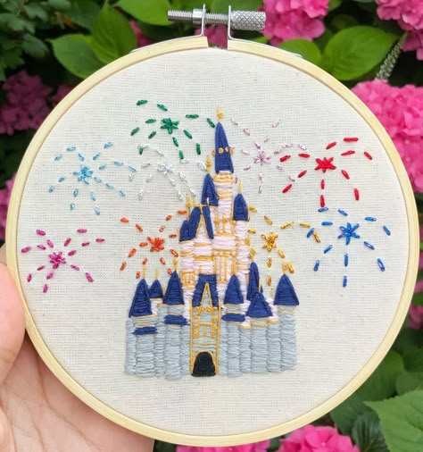 Embroidery Disney, Embroider Ideas, Disney Fireworks, Stitch Embroidery Design, Bachelorette Pad, Clothes Embroidery Diy, Disney Embroidery, Embroidery Template, Cross Stitch Patterns Flowers