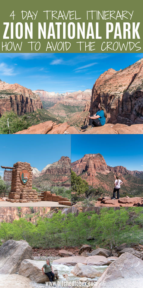 I love mountains… and let me tell you, Zion has MOUNTAINS! They are huge and majestic and approaching the park’s south entrance, you can see them looming behind a bunch of other peaks. Zion National Park gets a lot of hype and has a reputation for being crazy busy, but there is a good reason, because it is stunning! Zion National Park is a popular tourist destination year round, but summer is definitely one of the busiest times to visit. Zion National Park 1 Day Itinerary, Zion National Park In November, Camping Zion National Park, One Day In Zion National Park, Zion Mountain Ranch, 50 States Travel, Love Mountains, Narrows Zion National Park, Zion Park