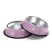 Dog Feeding Bowls, Stainless Steel Dog Bowls, Dog Bling, Puppy Bowls, Bling Rhinestones, Rhinestone Material, Stainless Steel Bowls, Dog Feeder, Teacup Puppies