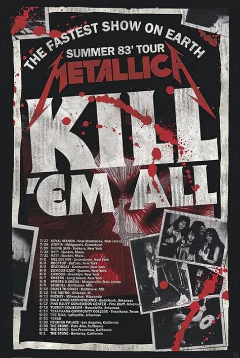 Metallica poster Metallica Music, Rock Band Posters, Punk Poster, Georg Listing, Plexi Glass, Band Poster, Tour Poster, 80s Style, Tour Posters