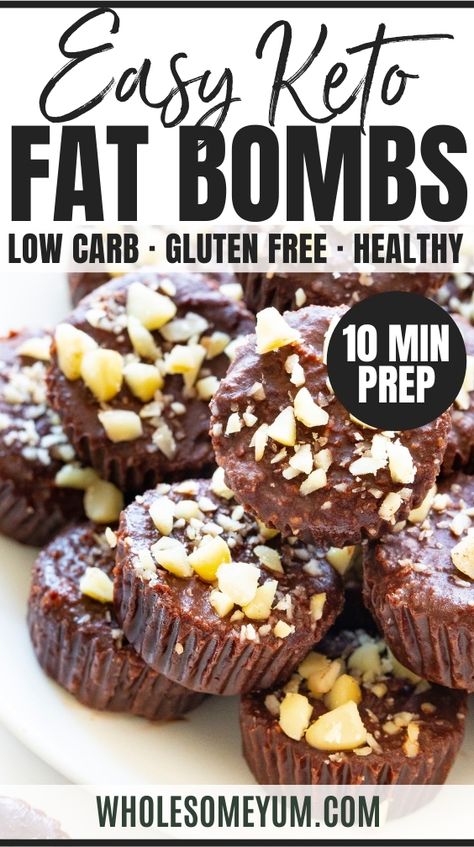 Fat Bomb Recipe: Keto Chocolate Fat Bombs Fat Bomb, Keto Friendly Desserts, Fat Bomb Recipe, Keto Fat, Keto Chocolate, Low Carb Gluten Free, Low Carb Recipes Dessert, Food List, Keto Dessert Recipes