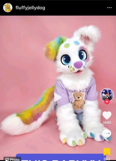 Fluffy Jelly Dog Fursuit, Pastel Fursuit, Realistic Fursuit, Unique Fursuits, Fursuit Inspiration, Fursona Ideas, Fursuit Ideas, Fursuit Tutorial, Fur Suits