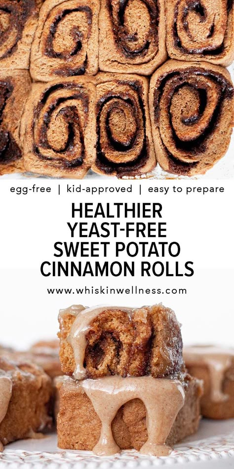 Sweet Potato Dessert Healthy, Sweet Potato Cinnamon Rolls, Potato Cinnamon Rolls, Vegan Bars, Sweet Potato Cookies, Sweet Pot, Healthy Cinnamon Rolls, Nutritious Desserts, Sweet Potato Cinnamon