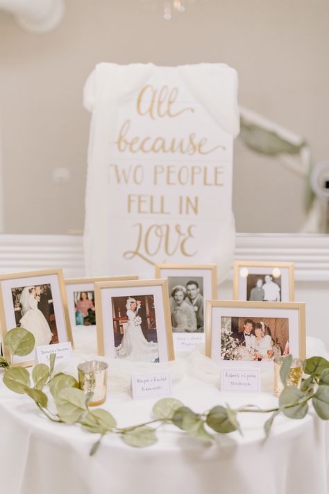 Old Family Wedding Photo Display, All Because Two People Fell In Love Wedding Table, Generational Wedding Photo Display, Generations Of Love Wedding Table Display, Parents Wedding Photos Display, Love That Came Before Us Table, Grandparents Wedding Photo Display, Generation Table At Wedding, Family Wedding Photo Display At Wedding