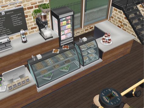 Sims Freeplay Cafe Ideas, Sims Freeplay Cottage, Street Coffee Shop, Casas The Sims Freeplay, Coffee Shop Interior, Sims Freeplay Houses, Street Coffee, Sims Free Play, Sims Ideas