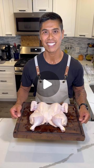 Matt Santos on Instagram: "How to Spatchcock a Whole Chicken 🍗🔪 

Spatchcocking a chicken involves removing the spine in order to flatten the chicken. This allows it to cook faster and more evenly. In addition, there’s more surface area and exposed skin for seasoning and browning. The skin becomes more crispy as well. Placing the chicken on a wired rack when roasting prevents it from sitting in its own juices and getting soggy. Tucking the wing tips at the end prevents them from burning. Overall, this is one of my favorite ways to prepare a whole chicken. Enjoy! 

Stay tuned for the next video where I show you all how I season and cook it! Full-length video is on my YouTube. 

#chicken #chickenrecipes #chickendinner #wholechicken #roastedchicken #spatchcock #knifeskills #howto #howtocook Roast Chicken Video, Chicken Spatchcock, Spatchcock Chicken, Whole Roasted Chicken, Oven Chicken, Raw Chicken, The Wing, Whole Chicken, A Chicken