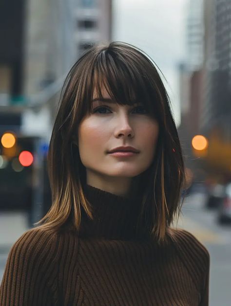 Haircuts Double Chin, Sleek Lob Haircut, Straight Hairstyles Bangs, Hair For Double Chin, Haircut Double Chin, Low Maintenance Haircut For Thick Hair Round Faces, Lob Straight Hair, Low Maintenance Haircut Straight Hair Round Faces, Shaggy Lob For Fine Hair Straight