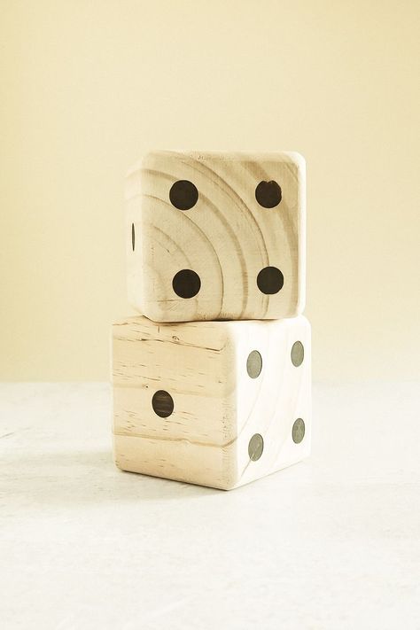 Giant Wooden Yard Dice Game, Big Dice Lawn Game Set - Giant Pine Wooden 6 Dice Backyard Game Set for Kids Adults Family. Prop idea for photoshoot indoor. Neutral Color Aesthetic, Floor Games, Backyard Games Kids, Yard Dice, Wood Dice, Wooden Dice, Wood Grain Texture, Lawn Games, Backyard Games