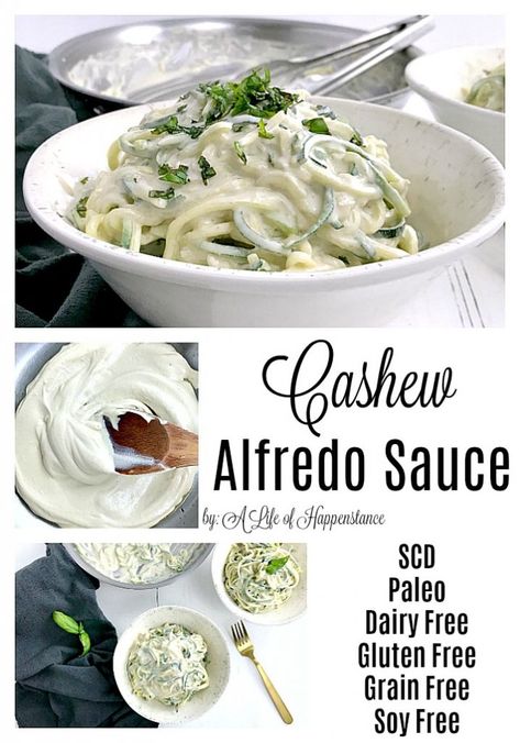 Cashew Alfredo Sauce (SCD, Paleo, Vegan, Dairy Free) Scd Diet Recipes, Cashew Alfredo Sauce, Cashew Alfredo, Paleo Food List, Alfredo Sauce Recipe Easy, Paleo Vegetarian, Scd Diet, Scd Recipes, Specific Carbohydrate Diet