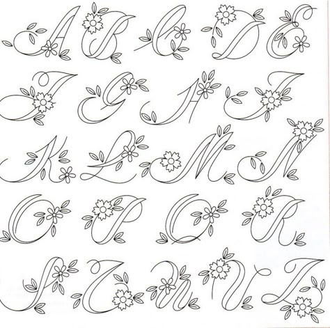 Embroidery Letters Patterns, Hand Embroidery Letters, Lettering Styles Alphabet, Letters Embroidery, Alfabet Letters, Embroidery Alphabet, Hand Lettering Art, Hand Lettering Fonts, Hand Lettering Alphabet