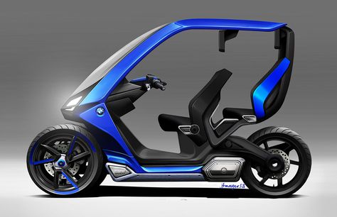 BMW C1 Plus Bmw C1, Id Magazine, Bike Sketch, Reverse Trike, Motorbike Design, Tiny Cars, Electric Trike, Concept Motorcycles, Electric Tricycle