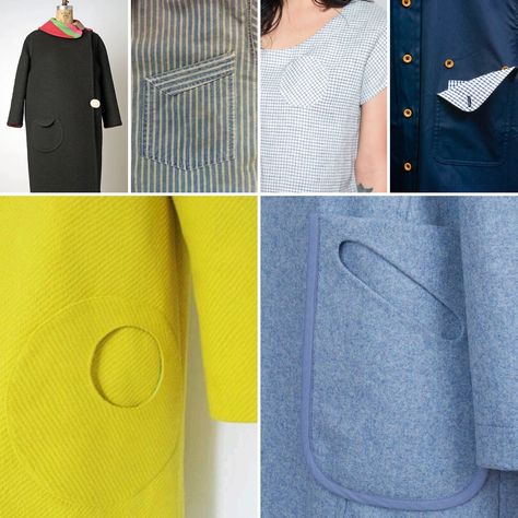 Interesting Pockets Details, Pockets Sewing Ideas, Patch Pocket Pattern, Interesting Pockets, Pockets Fashion Details, Pocket Variations, Patch Pocket Design, Pocket Styles, Pocket Ideas