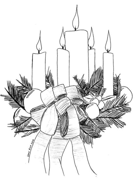 Advent Wreath Drawing, Catholic Advent Wreath, When Is Fathers Day, Candle Drawing, Printable Advent Calendar, Christmas Drawings, Puppy Coloring Pages, Wreath Clipart, Preschool Coloring Pages