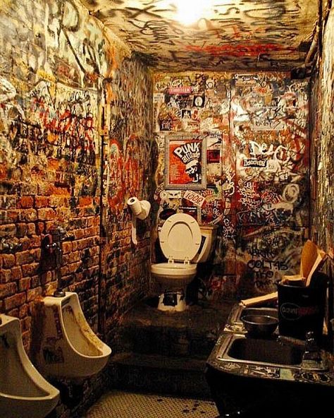 @the.libra.lounge on Instagram: “Bathroom at legendary CBGB’s. #popphotography #popculture #musicphotography #punkrock #musicvenue #cbgbs #nyc” Instagram Bathroom, Scene Punk, Paddy Kelly, Strange Events, Las Vegas City, Punk Rocker, Talking Heads, Music Venue, Music Photography