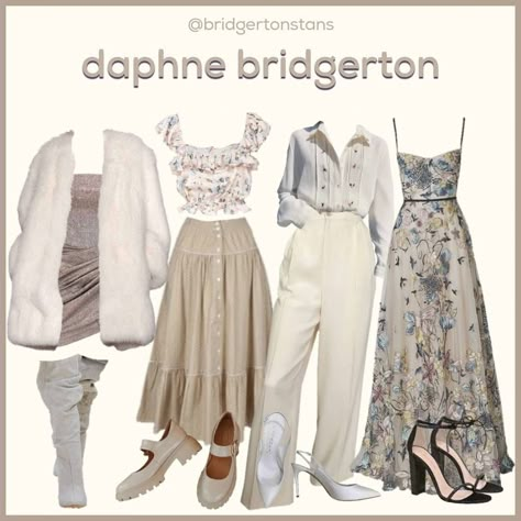 Tea Party Casual Outfit, Tea Party Outfit Aesthetic, Ethereal Clothing Casual, Casual Ethereal Outfits, Modern Princess Outfits, Beige Outfits, Daphne Bridgerton, Ethereal Essence, Capsule Wardrobe Women