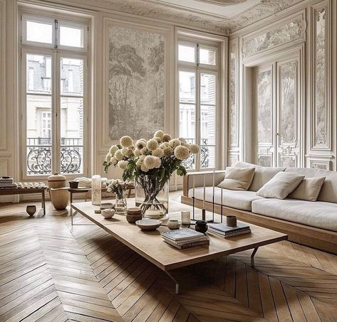 Parisian Interior Design, Parisian Living Room, Parisian Decor, Parisian Interior, Parisian Apartment, Apartment Style, Elegant Living, Dream House Interior, Living Room Style