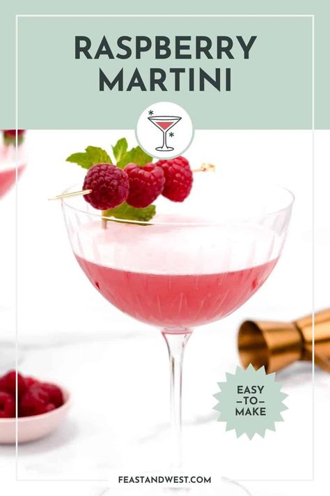 Celebrate berry season with the ultimate spring and summer cocktail, the Raspberry Martini. This delicious, sweet-tart cocktail highlights the luxurious flavor of fresh raspberries alongside vodka, triple sec, raspberry liqueur and lemon juice. https://feastandwest.com/2024/04/26/raspberry-martini/ Raspberry Simple Syrup, Grapefruit Gin Cocktail, Raspberry Martini Recipe, Christmas Martini Recipes, Raspberry Martini, Sweet Martini, Strawberry Martini, Raspberry Cocktail, Raspberry Vodka