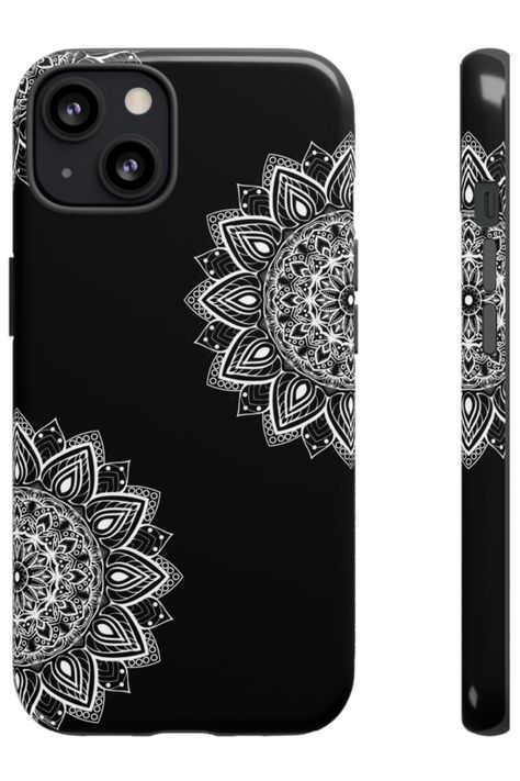 Available now in various iPhone, Samsung, and Google Pixel phone models. This case is sure to add some glam to your phone, whether on the go or at home! Aesthetic Iphone Cover, Mobile Back Cover Design, Henna Phone Case, Fluffy Phone Cases, Mandala Phone Case, Back Cover Design, Mandala Iphone, Google Pixel Phone, Google Pixel Case