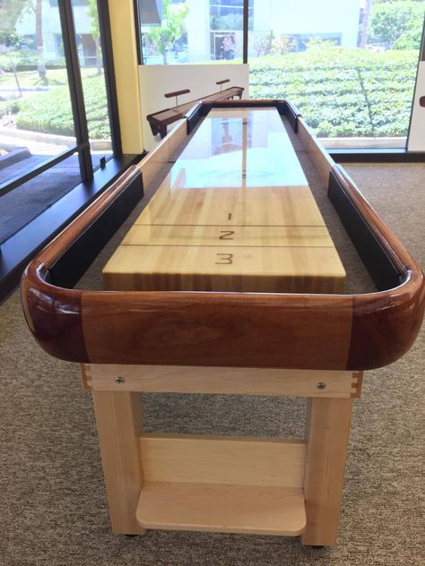 Shuffle Board, Shuffleboard Diy, Homemade Shuffleboard, How To Make A Shuffleboard Table, Deck Shuffleboard, Shuffleboard Scoreboard, Outdoor Shuffleboard, Shuffleboard Tables, Woodworking Garage