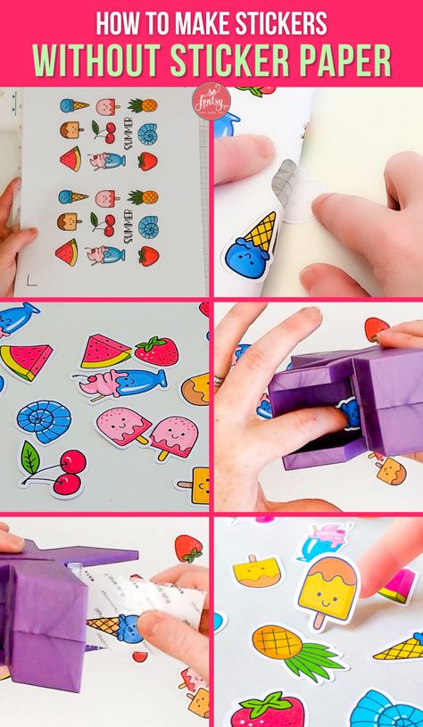 How to Make Stickers Without Sticker Paper Tutorial from So Fontsy Home Made Stickers, Teen Crafts, Silhouette School Blog, Journaling Tips, Make Stickers, Homemade Stickers, Fun Fall Activities, How To Make Stickers, Make Your Own Stickers