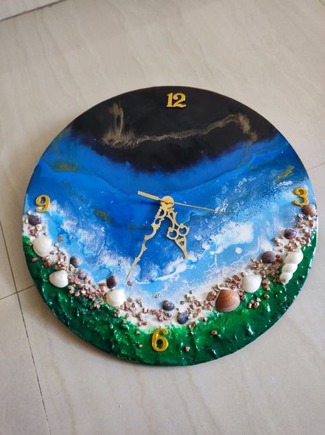 Resin Wall Clock, Ocean Theme, Ocean Themes, Wall Clock, Birthday Cake, Clock, Cake, Wall