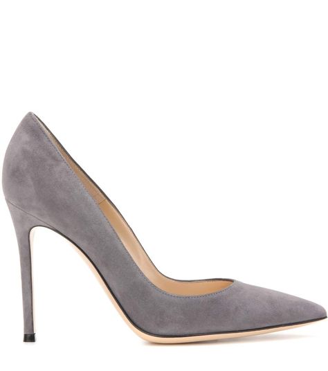 Gianvito 105 grey suede pumps Grey Heels Outfit, Grey Pumps, Elegant Pumps, Orange Heels, Serena Van, Grey Heels, Rossi Shoes, Suede Leather Shoes, Shoes Grey