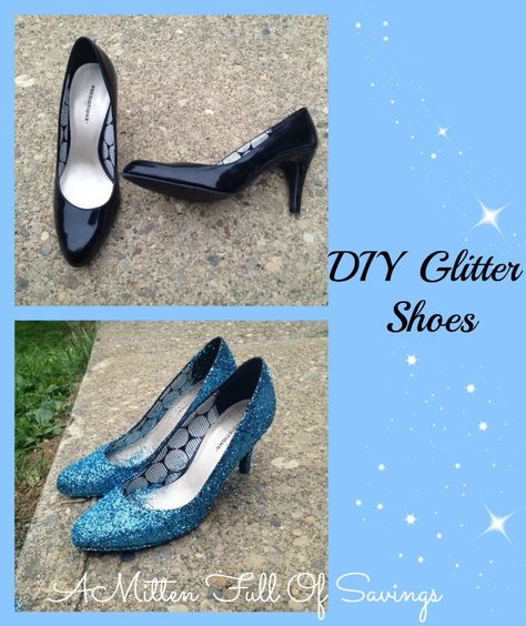 diy Glitter Shoes- great for Halloween or dressing up! #diy #glittershoes #howto Diy Sparkly Boots, Diy Glitter Heels, Cinderella Diy, Elsa Shoes, Diy Glitter Shoes, Apple Cider Vinegar For Skin, Spooky Halloween Crafts, Sparkly Boots, Styling Clothes