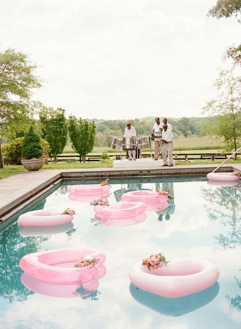 All Things Pastel Summer Pool Party - Inspired By This Vineyard Dinner Party, Wedding Pool Party, Pool Party Themes, Pool Wedding, Pool Floaties, Pool Party Ideas, Pool Party Decorations, Pool Birthday, Pastel Party