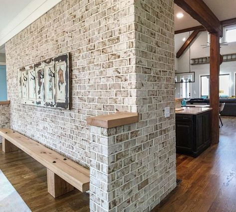 Interior Brick Wall Ideas, Pine Hall Brick, Brick Veneer Wall, Brick Wall Ideas, Veneer Flooring, Brick Accent Walls, Brick Accent Wall, Interior Brick, Brick Interior Wall