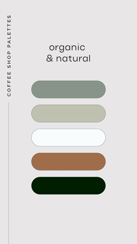 natural organic colour palette for coffee brand Organic Coffee Shop, Brand Colour Palette, Coffee Shop Logo Design, Minimal Color Palette, Logo Online Shop, Branding Strategies, Coffee Shop Branding, Brand Palette, Brand Strategy Design