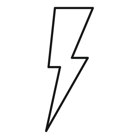 Night lightning bolt icon, outline style Lightning Bolt Outline Tattoo, Lightning Bolt Drawing, Lightning Bolt Sketch, Lightning Bolt Outline, Lightning Bolt Silhouette, Cartoon Lightning Bolt, Lighting Bolt, Frog Art, Logo Banners