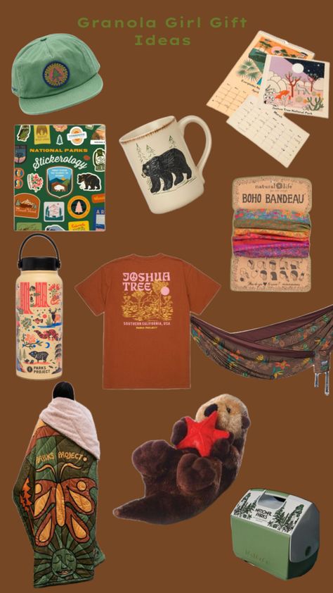 #granolagirl #gift #christmas #adventure #birthday #collage #giftideas #wishlist #granola #hiking #outdoors #pnw #pacificnorthwest #parksproject Granola Summer, Granola Outfits, Granola Girl Aesthetic, Boho Bandeau, Girl Gift Ideas, Birthday Collage, Adventure Style, Joshua Tree National Park, Granola Girl