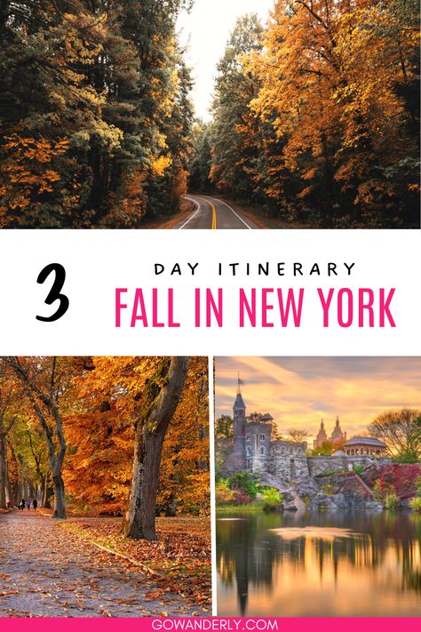 Explore a 3-day New York fall itinerary. Find top activities and scenic spots for a perfect fall vacation. Fall Itinerary, Fall In New York, New York November, Fall Foliage Road Trips, Tavern On The Green, Fall Vacation, Visit New York City, Fall Vacations, Ny Trip