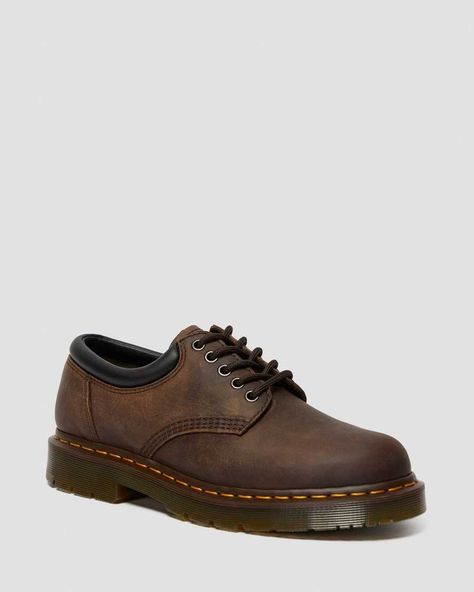 Shop 8053 Slip Resistant Crazy Horse Leather Casual Shoes at Dr. Martens. Free delivery on orders over $50 Dr Martens 8053, Brown Dr Martens, Brown Derby, Slip Resistant Shoes, Leather Shoes Woman, Crazy Horse, Derby Shoes, Doc Martens, Sneakers Athletic