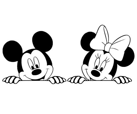 Mickey Minnie Drawing, Mickey Mouse Wall Painting, Disney Simple Drawings, Line Art Disney, Drawing Mickey Mouse, Disney Characters Svg, Mickey Outline, Mickey Mouse Drawing, Easy Steps To Draw