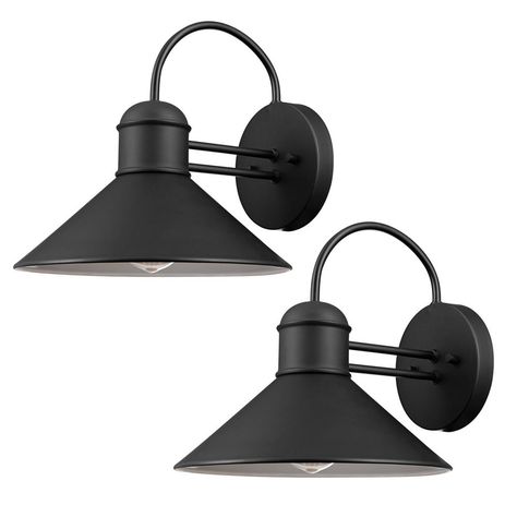 Globe Electric Sebastien 1-Light Black Outdoor Wall Lantern Sconce (2-Pack) Oregon Ranch, Office Redesign, 1st House, Outdoor Barn Lighting, Door Light, Edison Bulbs, Modern Outdoor Lighting, Exterior Makeover, High Desert