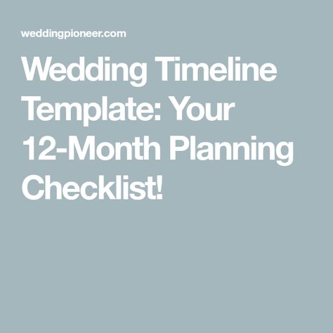 Wedding Timeline Template: Your 12-Month Planning Checklist! Wedding Timeline 12 Month, Month Planning, Wedding Timeline Template, Day Planning, Timeline Template, Wedding Schedule, Marriage License, Wedding Order, Planning Checklist