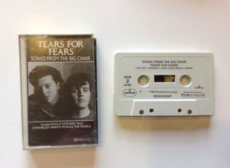 Tears For Fears, Songs From The Big Chair Cassette Songs From The Big Chair, 80s Throwback, What's My Aesthetic, Physical Media, 1980s Music, Big Chair, Music Cassette, Tears For Fears, Vinyl Cd