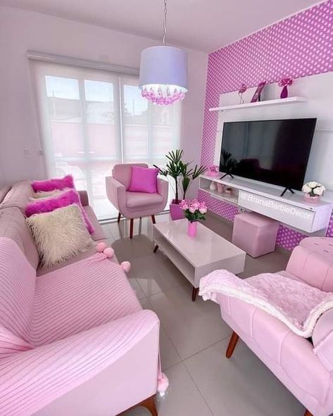 Girls Bedroom Organization, Barbie Decor, Pretty Apartments, Pink Room Decor, Small House Decorating, Shabby Chic Room, Pink Living Room, Belem, Room Design Bedroom