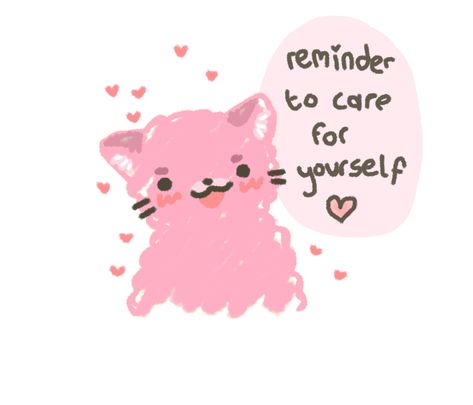 Pink Cat Banner, Cat Banner Gif, Cat Banner, Cute Motivational Quotes, Cheer Up Quotes, Cute Text Quotes, Care For Yourself, Banner Gif, Cute Messages