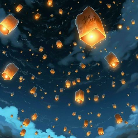 Flying lanterns in the night sky during the diwali festival india, yee peng or midautumn day in china concept by AI Generated Diwali Sky, Flying Lanterns, Diwali Lantern, Sky Lantern, Flying Lantern, Sky Lanterns, Diwali Festival, Tree Saw, Cityscape Photos