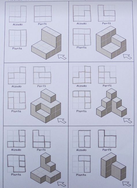 Orthographic To Isometric Drawing, Isometry Drawing, Isometric Drawing Architecture, Isometric Sketch, Isometric Drawing Exercises, Orthographic Drawing, Shapes Drawing, Architecture Blueprints, Structural Drawing