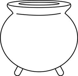 Empty witch cauldron pot outline isolated Vector Image Witch Coldrain, Cauldron Coloring Page, Witches Cauldron Drawing, Cauldron Template Printable, Caldron Drawings, Couldren Drawings, Cauldron Outline, Witch Cauldron Drawing, Cauldron Template