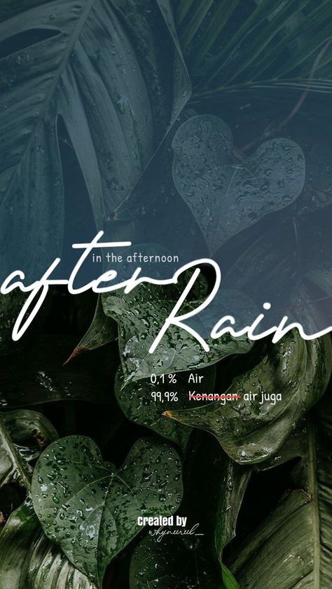 Typography Poster Design Creativity, Rain Typography, Nature Typography, Typography Aesthetic, Instagram Design Creative, Desain Editorial, After Rain, 카드 디자인, Typography Poster Design