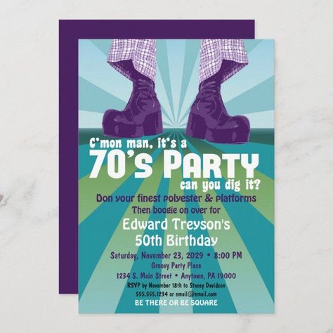 50Th Birthday Invitations 70S Party Invitation 1970S Disco Birthday #birthdayinvitaions #zazzleproduct #zazzle #zazzleinvitations #halloweenbirthdayinvitations #birthdayinvitationtemplates #1stbirthdayinvitations #2ndbirthdayinvitations #18thbirthdayinvitations #21stbirthdayinvitations #30thbirthdayinvitations #40thbirthdayinvitations #50thbirthdayinvitations #60thbirthdayinvitations #disneybirthdayinvitations #mermaidbirthdayinvitations Soul Train Party Decorations, Soul Train Party, 18th Birthday Invitations, Train Party Decorations, 1970s Party, 70s Party Theme, 49th Birthday, 70s Disco Party, 70's Party