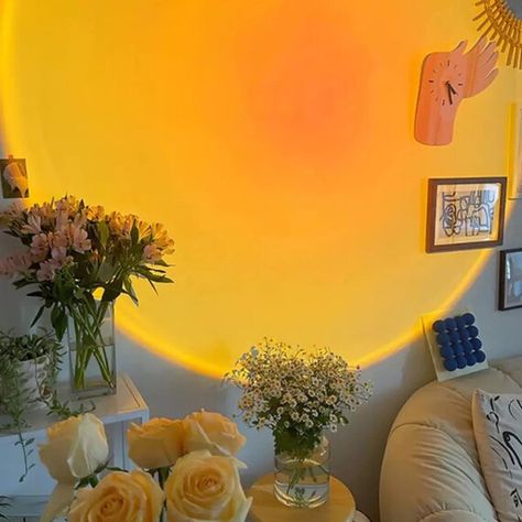 Golden Hour Lamp, Snapchat Questions, Sun Lamp, Golden Hour Sunset, Sunset Lamp, Desk Lamps Bedroom, Flower Lamp, Cool Lamps, Sunset Colors