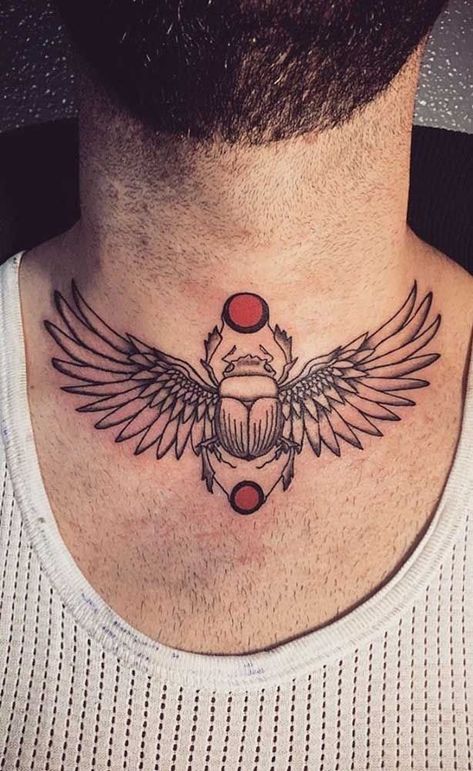 Egyptian tattoo scarab tattoo Sam Tattoo, Egyptian Tattoos, Scarab Tattoo, Dna Tattoo, Taboo Tattoo, Egyptian Tattoo Sleeve, Life Manifestation, Insect Tattoo, Neck Tattoo For Guys