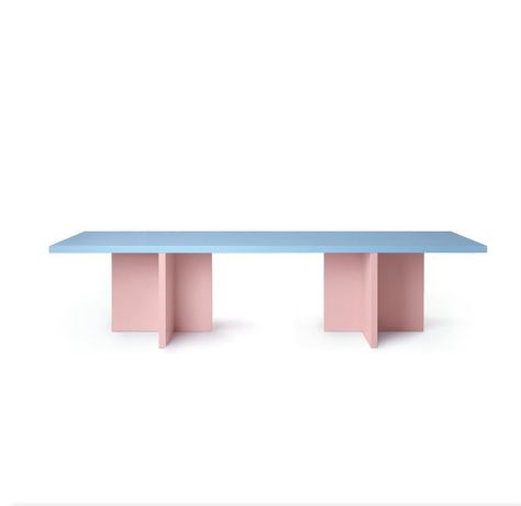 Pink Dining Table, Sculptural Table, Plywood Table, Pink Furniture, Conference Tables, Unique Furniture Pieces, Bedroom Wall Colors, Rectangle Dining Table, Pink Table